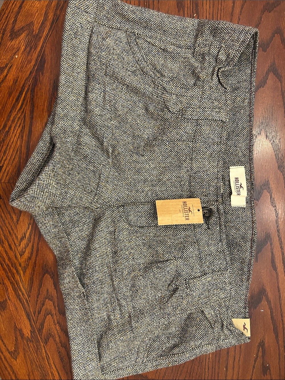 Hollister Tweed-Look Brown Women's Zip-Up Shorts